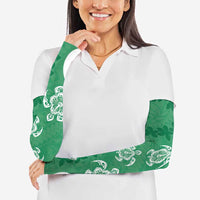 Polynesia Arm Sleeves Green Tribal Turtle Floral Pattern - Polynesian Pride