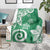 Polynesia Blanket Green Tribal Turtle Floral Pattern