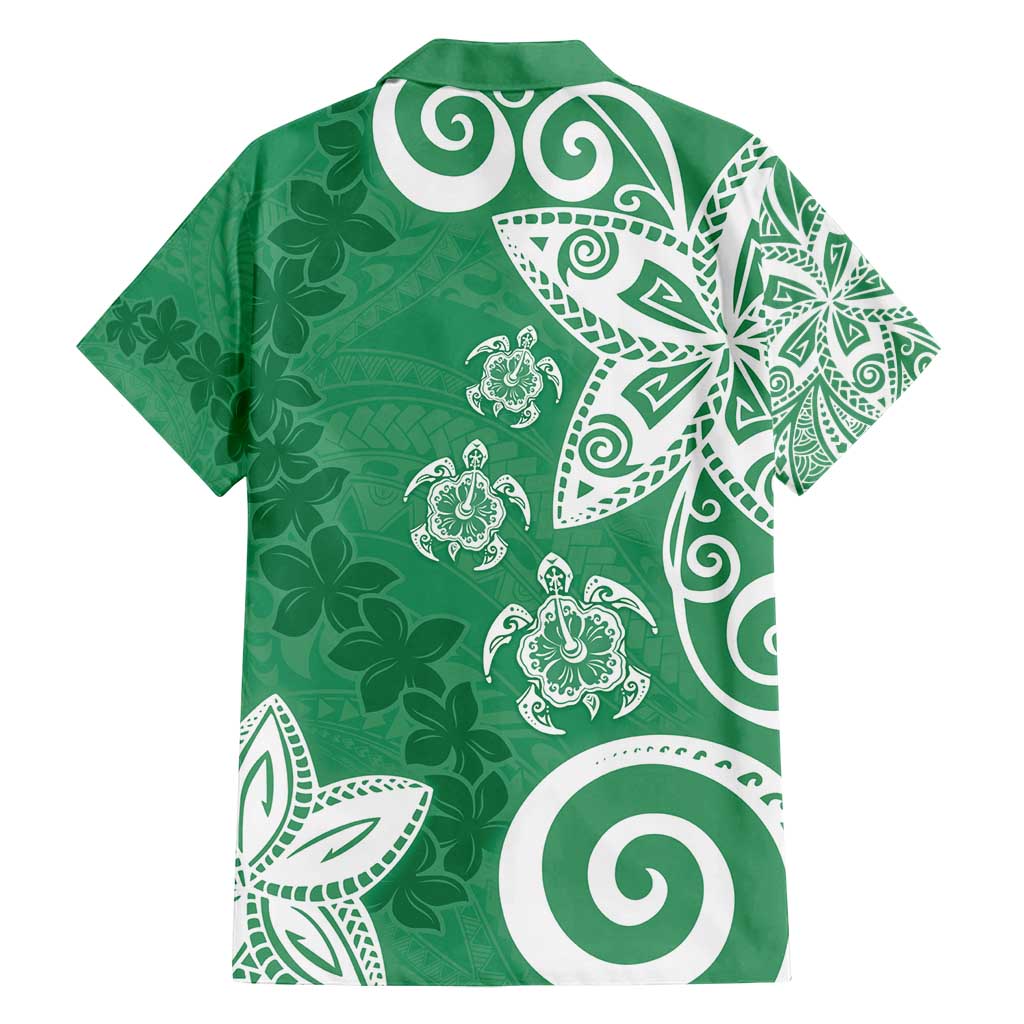 Polynesia Family Matching Tank Maxi Dress and Hawaiian Shirt Green Tribal Turtle Floral Pattern LT05 - Polynesian Pride