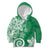 Polynesia Kid Hoodie Green Tribal Turtle Floral Pattern