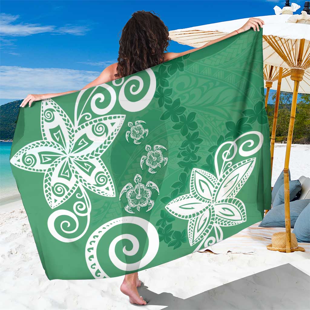 Polynesia Sarong Green Tribal Turtle Floral Pattern LT05 One Size 44 x 66 inches Green - Polynesian Pride