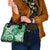Polynesia Shoulder Handbag Green Tribal Turtle Floral Pattern
