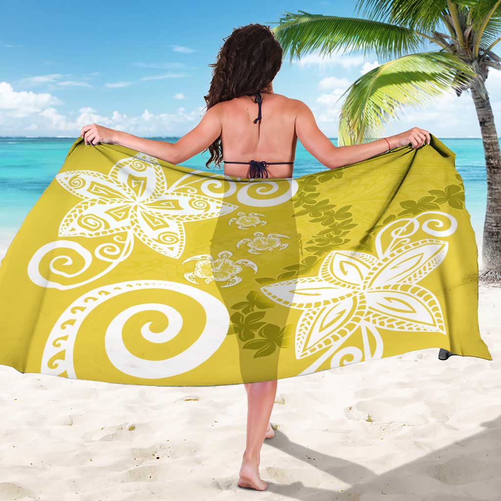 Polynesia Sarong Yellow Tribal Turtle Floral Pattern