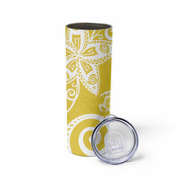 Polynesia Skinny Tumbler Yellow Tribal Turtle Floral Pattern