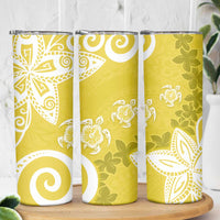 Polynesia Skinny Tumbler Yellow Tribal Turtle Floral Pattern