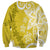 Polynesia Sweatshirt Yellow Tribal Turtle Floral Pattern