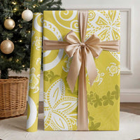 Polynesia Wrapping Paper Yellow Tribal Turtle Floral Pattern - Polynesian Pride