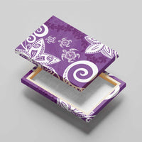 Polynesia Canvas Wall Art Purple Tribal Turtle Floral Pattern