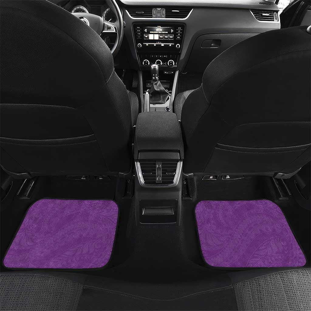 Polynesia Car Mats Purple Tribal Turtle Floral Pattern