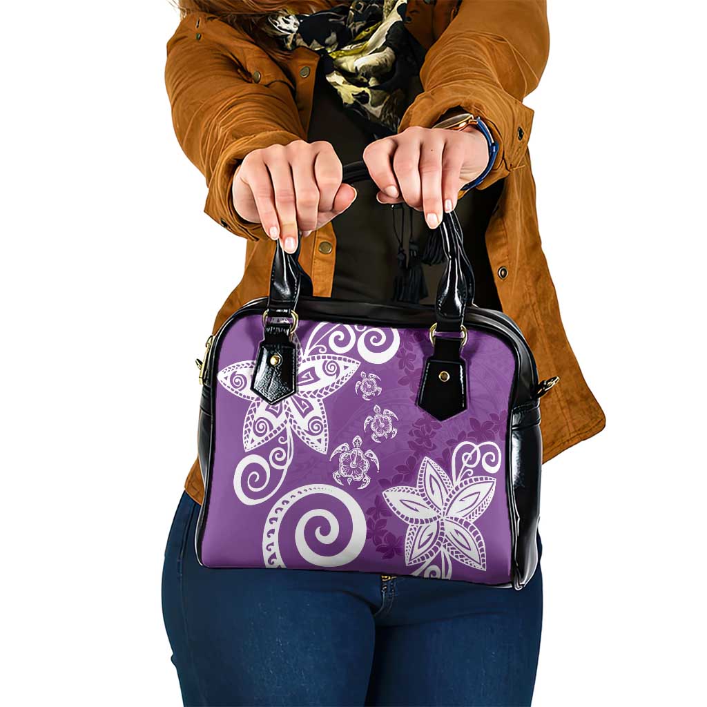Polynesia Shoulder Handbag Purple Tribal Turtle Floral Pattern LT05 One Size Purple - Polynesian Pride
