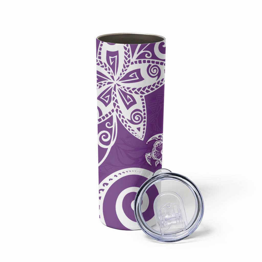 Polynesia Skinny Tumbler Purple Tribal Turtle Floral Pattern