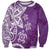 Polynesia Sweatshirt Purple Tribal Turtle Floral Pattern