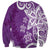 Polynesia Sweatshirt Purple Tribal Turtle Floral Pattern