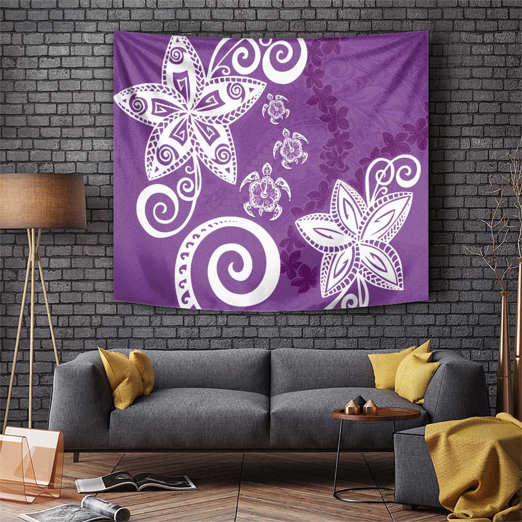 Polynesia Tapestry Purple Tribal Turtle Floral Pattern LT05 Purple - Polynesian Pride