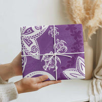 Polynesia Wrapping Paper Purple Tribal Turtle Floral Pattern - Polynesian Pride