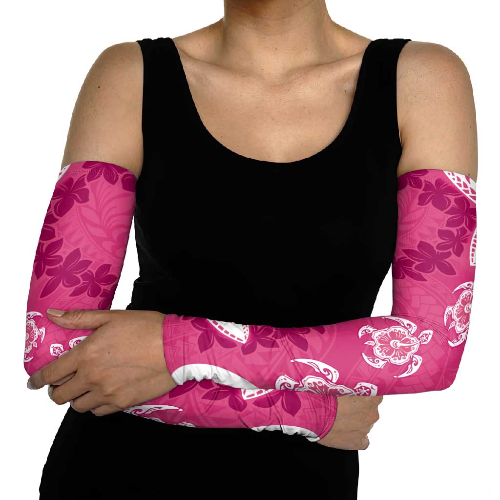 Polynesia Arm Sleeves Pink Tribal Turtle Floral Pattern - Polynesian Pride