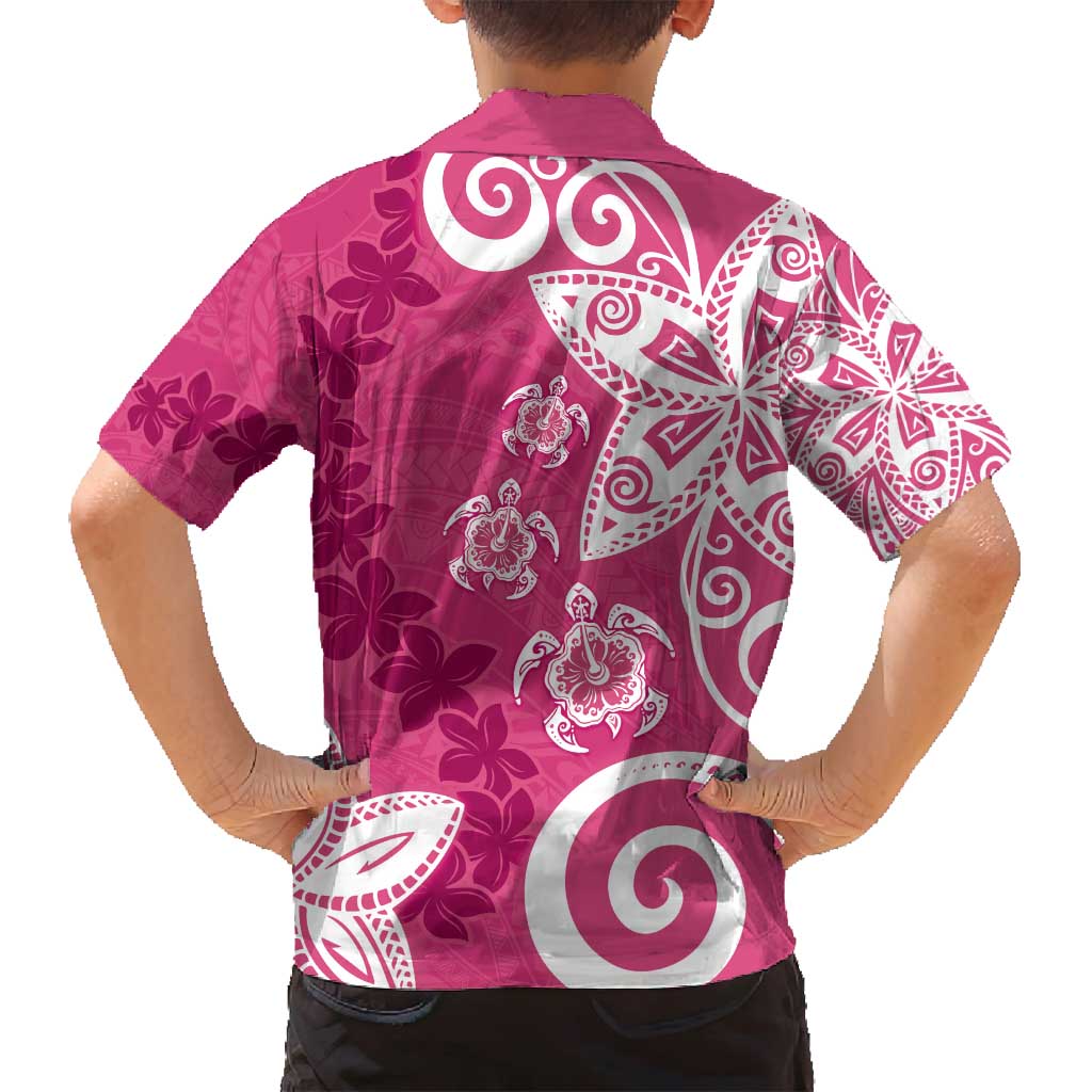 Polynesia Family Matching Tank Maxi Dress and Hawaiian Shirt Pink Tribal Turtle Floral Pattern LT05 - Polynesian Pride