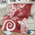 Polynesia Blanket Red Tribal Turtle Floral Pattern