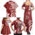 Polynesia Family Matching Summer Maxi Dress and Hawaiian Shirt Red Tribal Turtle Floral Pattern