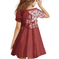 Polynesia Family Matching Tank Maxi Dress and Hawaiian Shirt Red Tribal Turtle Floral Pattern LT05 - Polynesian Pride