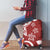 Polynesia Luggage Cover Red Tribal Turtle Floral Pattern