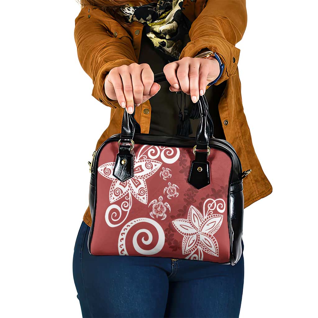 Polynesia Shoulder Handbag Red Tribal Turtle Floral Pattern LT05 One Size Red - Polynesian Pride