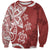 Polynesia Sweatshirt Red Tribal Turtle Floral Pattern