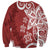 Polynesia Sweatshirt Red Tribal Turtle Floral Pattern