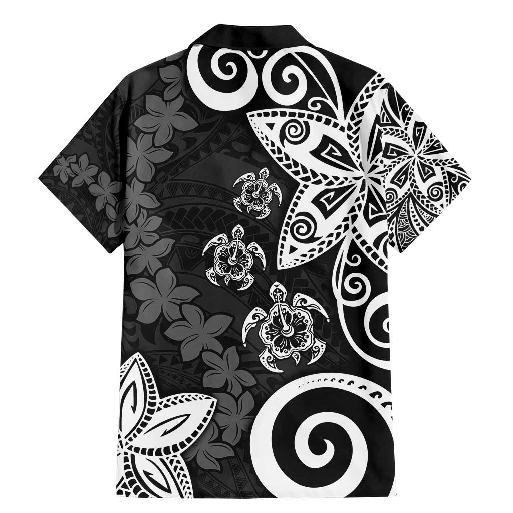 Polynesia Family Matching Mermaid Dress and Hawaiian Shirt Black Tribal Turtle Floral Pattern