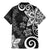 Polynesia Family Matching Mermaid Dress and Hawaiian Shirt Black Tribal Turtle Floral Pattern