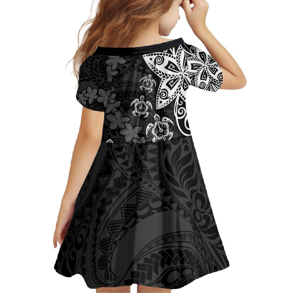 Polynesia Family Matching Tank Maxi Dress and Hawaiian Shirt Black Tribal Turtle Floral Pattern LT05 - Polynesian Pride