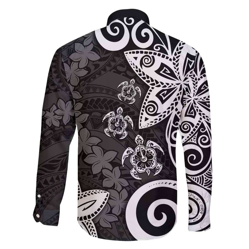 Polynesia Family Matching Tank Maxi Dress and Hawaiian Shirt Black Tribal Turtle Floral Pattern LT05 - Polynesian Pride