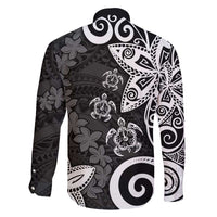 Polynesia Family Matching Tank Maxi Dress and Hawaiian Shirt Black Tribal Turtle Floral Pattern LT05 - Polynesian Pride