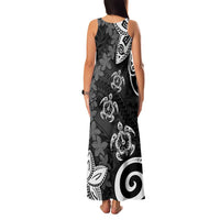 Polynesia Family Matching Tank Maxi Dress and Hawaiian Shirt Black Tribal Turtle Floral Pattern LT05 - Polynesian Pride