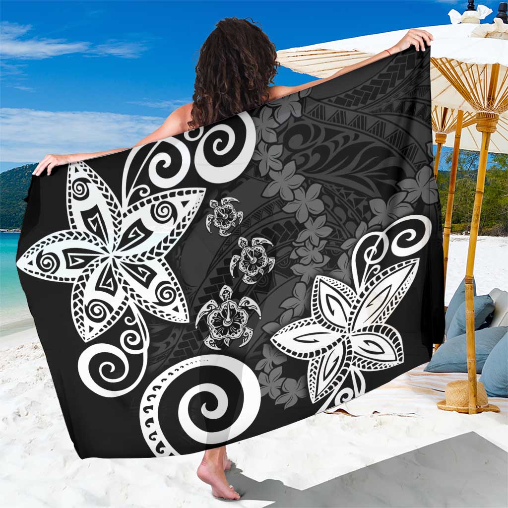 Polynesia Sarong Black Tribal Turtle Floral Pattern LT05 One Size 44 x 66 inches Black - Polynesian Pride