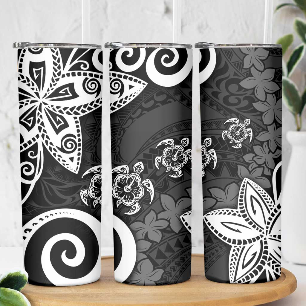 Polynesia Skinny Tumbler Black Tribal Turtle Floral Pattern