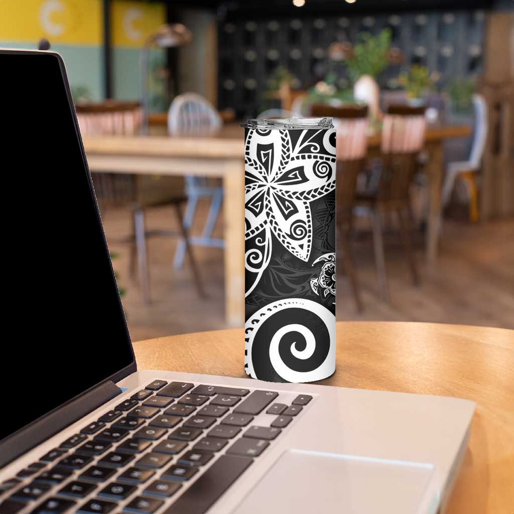 Polynesia Skinny Tumbler Black Tribal Turtle Floral Pattern