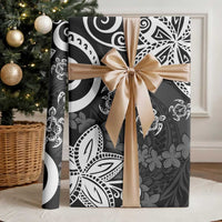Polynesia Wrapping Paper Black Tribal Turtle Floral Pattern - Polynesian Pride