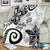 Polynesia Blanket White Tribal Turtle Floral Pattern