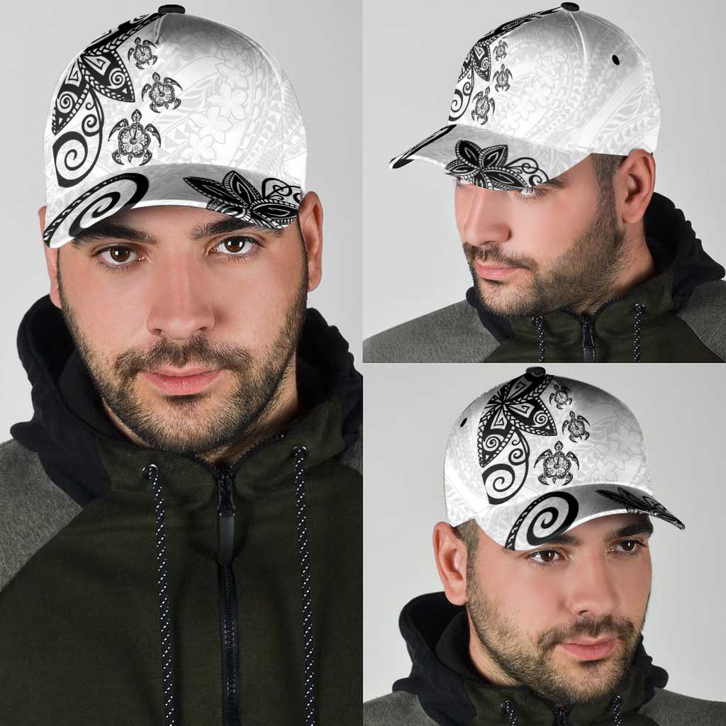 Polynesia Classic Cap White Tribal Turtle Floral Pattern - Polynesian Pride