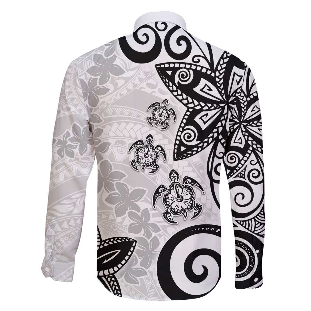 Polynesia Family Matching Tank Maxi Dress and Hawaiian Shirt White Tribal Turtle Floral Pattern LT05 - Polynesian Pride