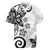 Polynesia Rugby Jersey White Tribal Turtle Floral Pattern
