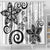 Polynesia Shower Curtain White Tribal Turtle Floral Pattern