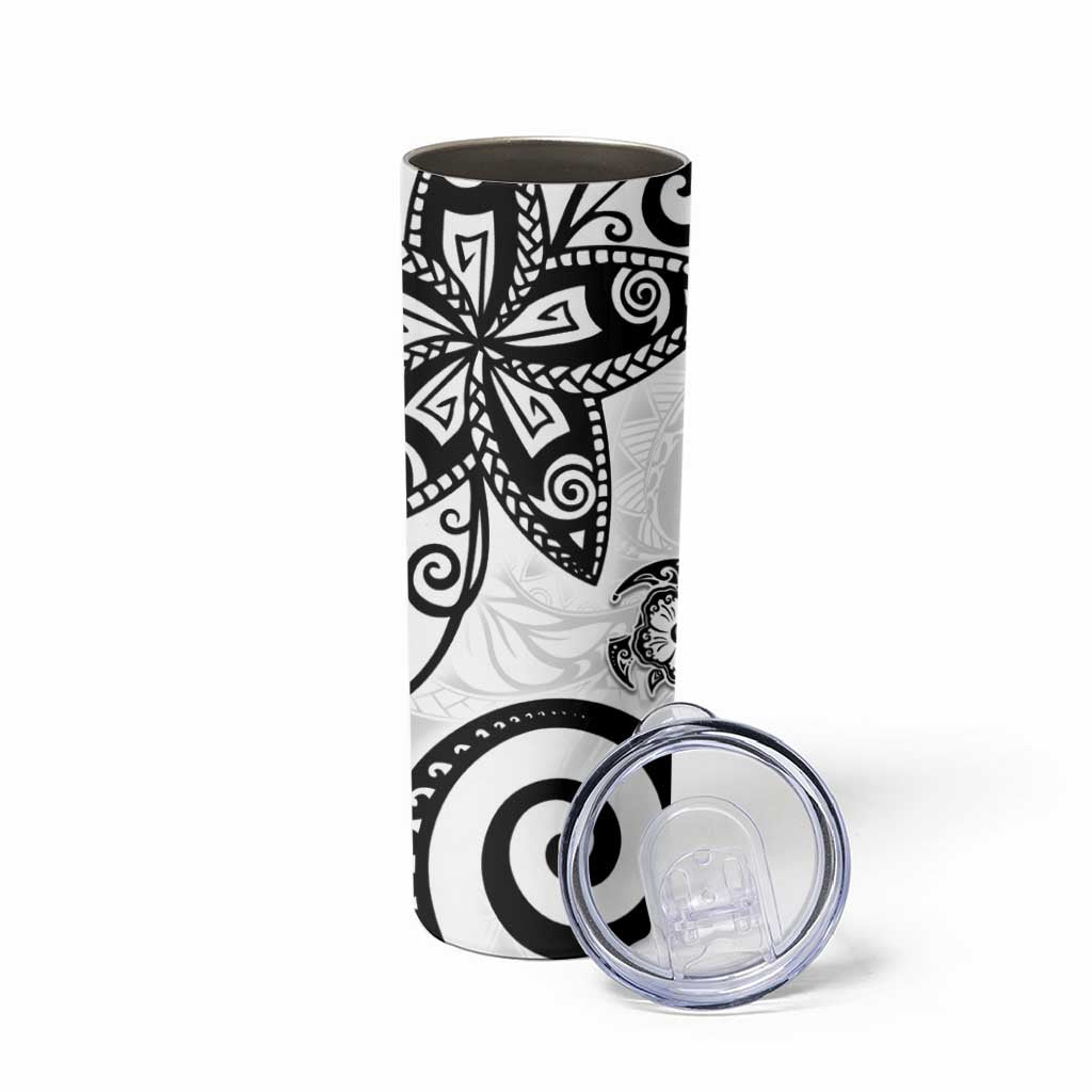 Polynesia Skinny Tumbler White Tribal Turtle Floral Pattern