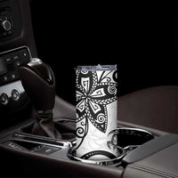 Polynesia Skinny Tumbler White Tribal Turtle Floral Pattern