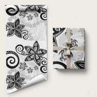 Polynesia Wrapping Paper White Tribal Turtle Floral Pattern - Polynesian Pride