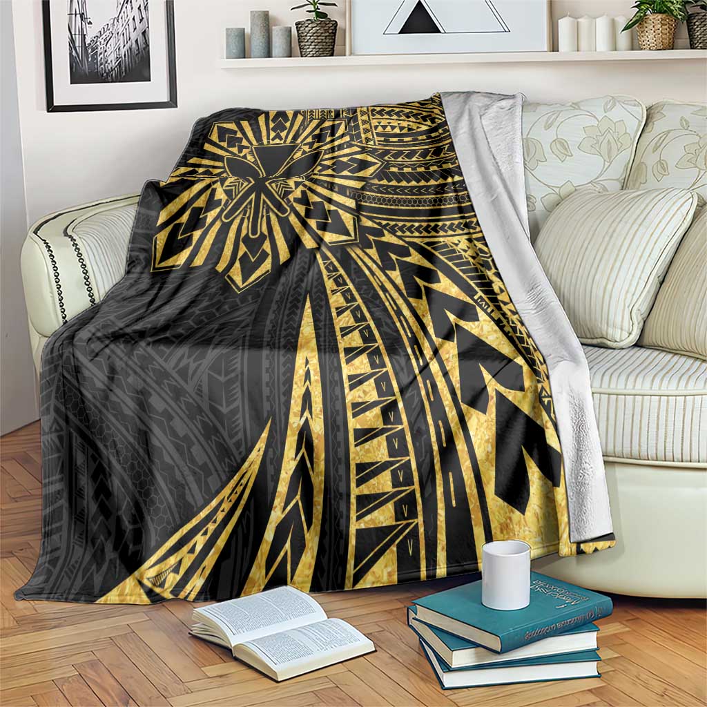 Hawaii And Philippines Blanket Kanaka Maoli With Tribal Sun Together Gold LT05 Gold - Polynesian Pride