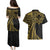 Hawaii And Philippines Couples Matching Puletasi and Hawaiian Shirt Kanaka Maoli With Tribal Sun Together Gold
