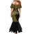 Hawaii And Philippines Family Matching Mermaid Dress and Hawaiian Shirt Kanaka Maoli With Tribal Sun Together Gold