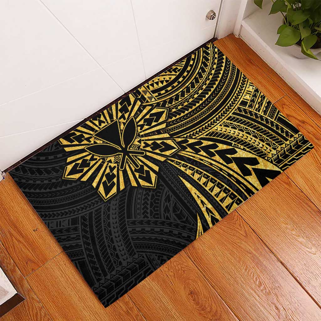 Hawaii And Philippines Rubber Doormat Kanaka Maoli With Tribal Sun Together Gold